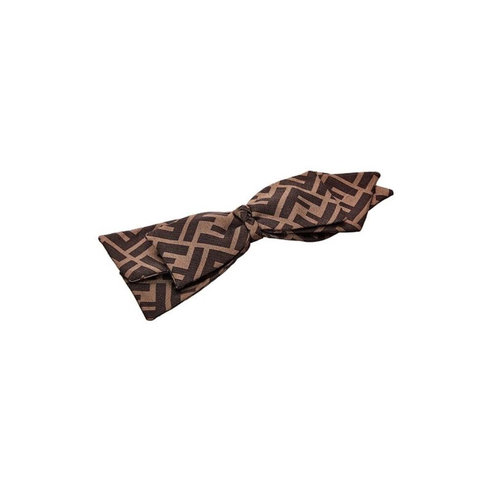 Fendi Ff Silk Hair Clip, Brown
